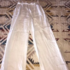 White High Wasted Linen Pants